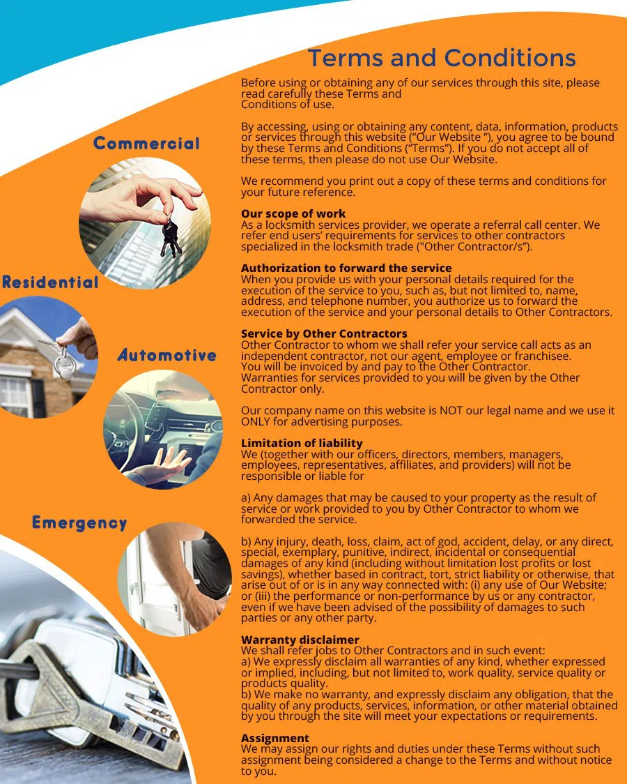 St Petersburg Advantage Locksmith St Petersburg, FL 727-378-0477 - TermsAndConditions