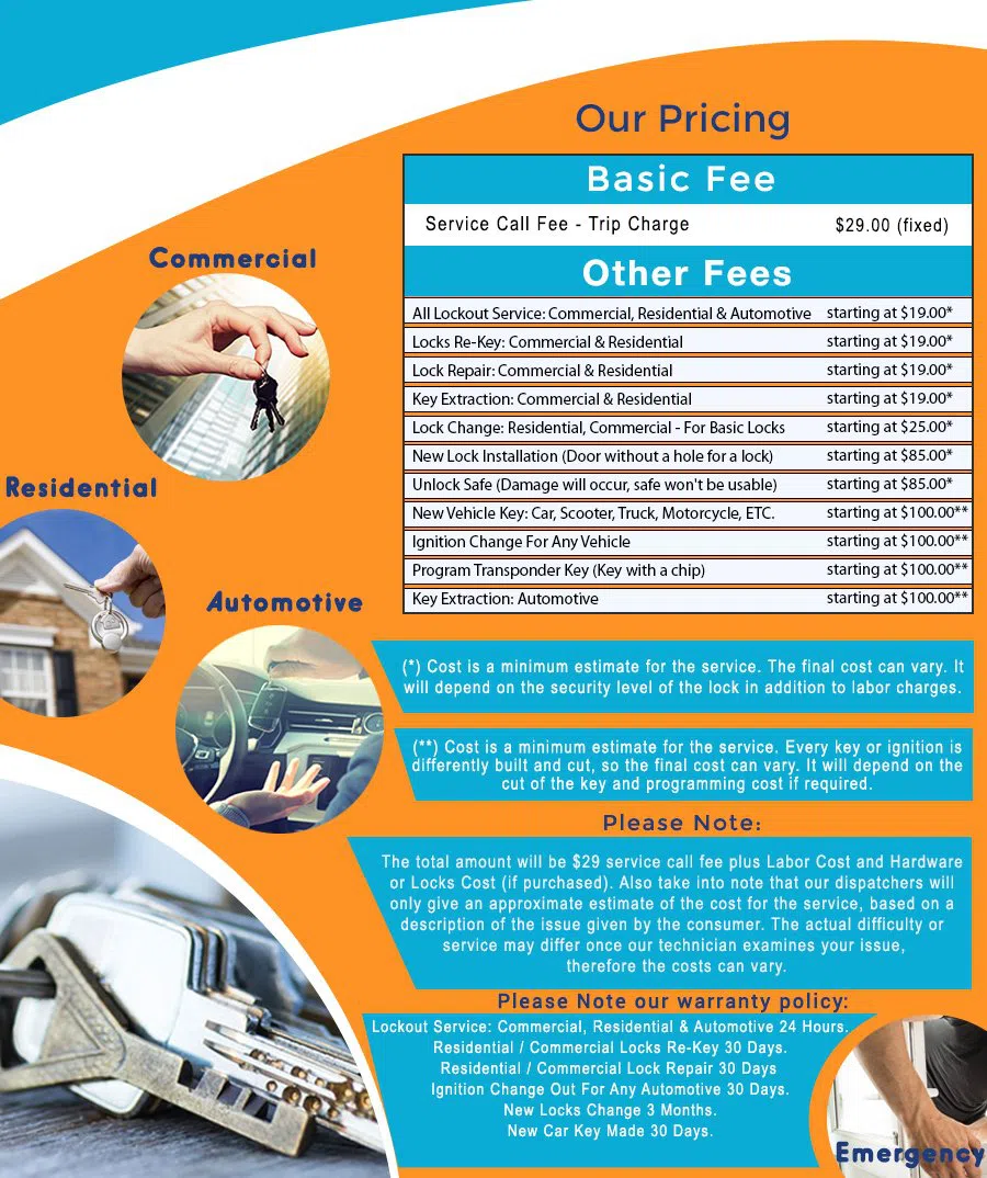 St Petersburg Advantage Locksmith St Petersburg, FL 727-378-0477 - price-list